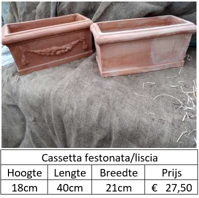 prijzen Cassetta festonata liscia